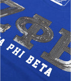 Zeta Phi Beta - Sequin Tee w/Heart (Blue)