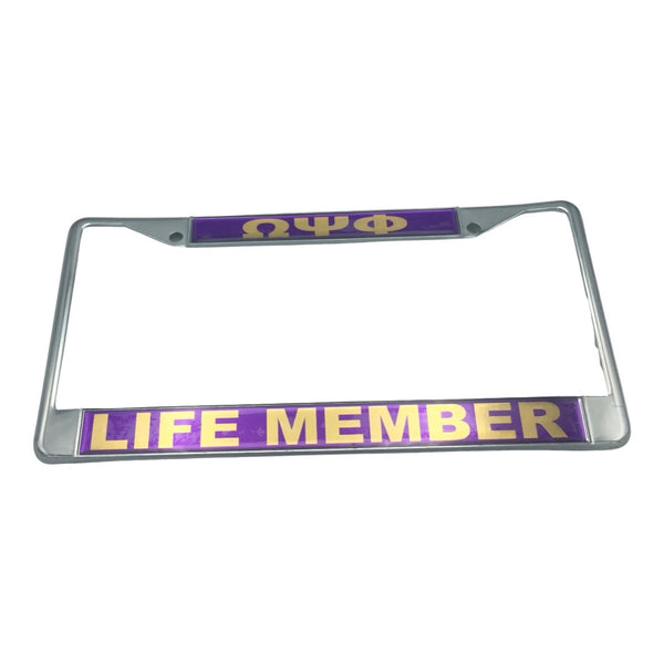 Omega Psi Phi - Life Member License Plate Frame