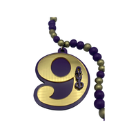 Omega Psi Phi -Beaded Line Number Tiki Necklace #9