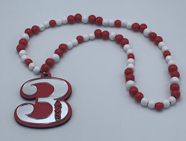 Delta Sigma Theta - Line Number Tiki Necklace (Beaded)  #3
