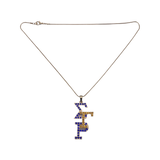 Sigma Gamma Rho -Bling Necklace(Stacked/Letters/Gold)