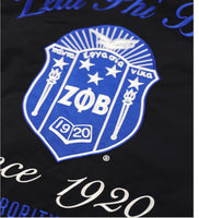 Zeta Phi Beta - Embroidered Windbreaker (Black)