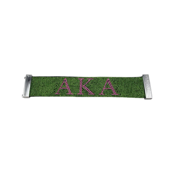 Alpha Kappa Alpha - Bling Bracelet w/Magnetic Closer (Green)