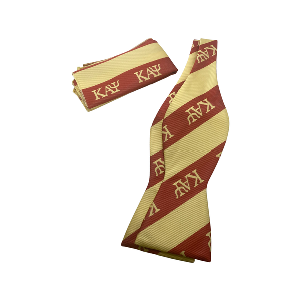 Kappa Alpha Psi - Bow tie w/Pocket Square (Crimson & Cream)
