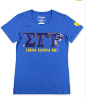 Sigma Gamma Rho - Sequin Tee w/Heart (Blue)