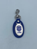 Zeta Phi Beta  -  Leather Flob Keychain