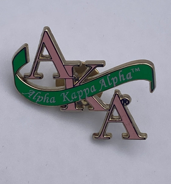 Alpha Kappa Alpha - Letters w/Banner 1.5”Lapel Pin