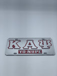 Kappa Alpha Psi - “Yo Nupe”w/Letters Mirror License Plate
