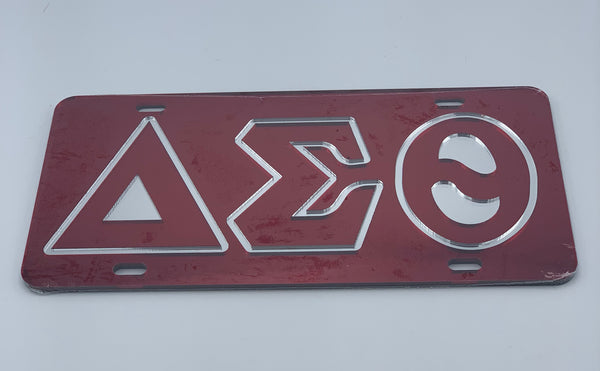 Delta Sigma Theta - Red Outlined Mirror License Plate