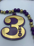 Omega Psi Phi -Beaded Line Number Tiki Necklace #3