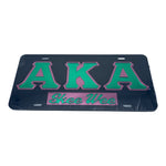 Alpha Kappa Alpha - Skee-Wee w/Letters Black Mirror License Plate