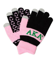 Alpha Kappa Alpha - Knit Texting Gloves (Black)