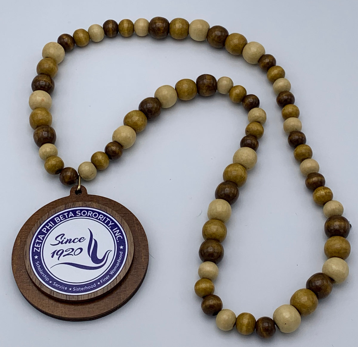 Zeta Phi Beta - Beaded Tiki Necklace w/Crest