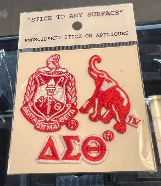 Delta Sigma Theta Psi -3 Pack Embroidered StIckers (Any Hard Surface) Elephant #1